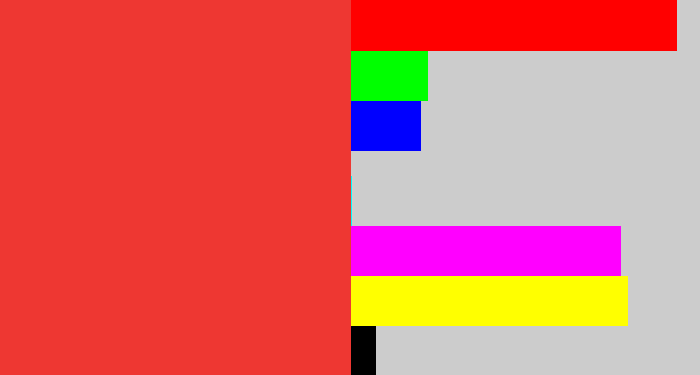 Hex color #ee3732 - tomato