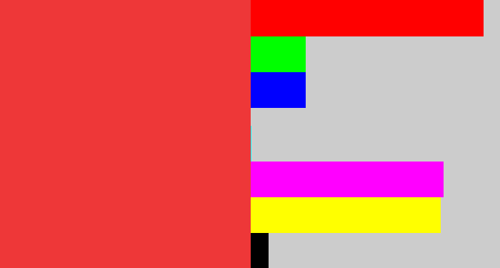 Hex color #ee3738 - tomato
