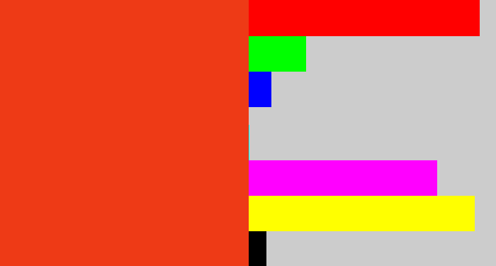 Hex color #ee3a16 - vermillion