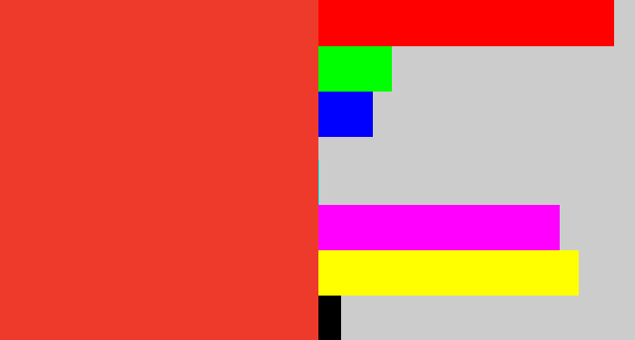 Hex color #ee3a2b - tomato