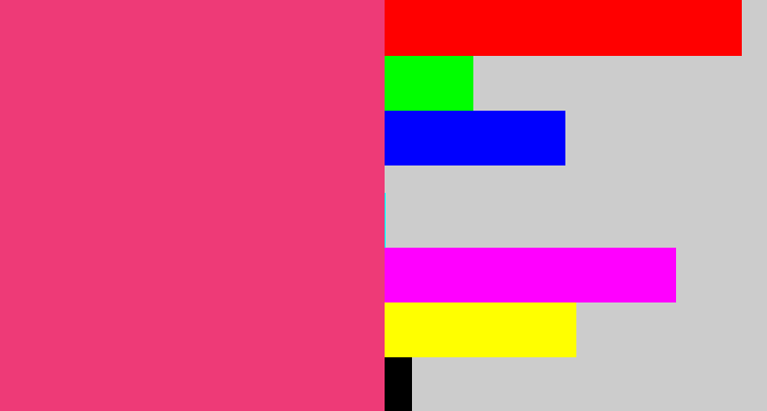 Hex color #ee3a77 - darkish pink