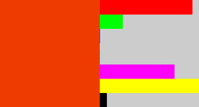 Hex color #ee3b01 - orangish red