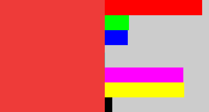 Hex color #ee3b39 - tomato
