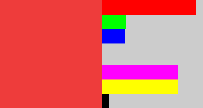 Hex color #ee3c3b - tomato
