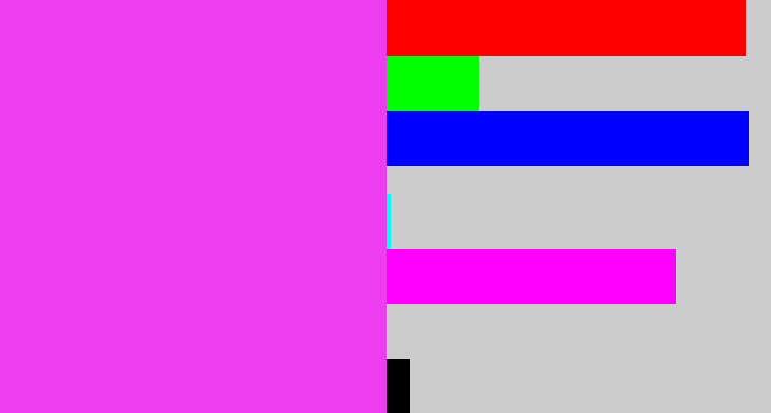 Hex color #ee3cf0 - purple pink