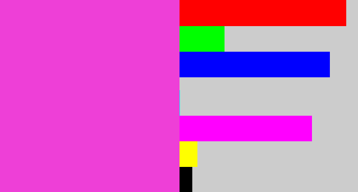 Hex color #ee3fd7 - purple pink