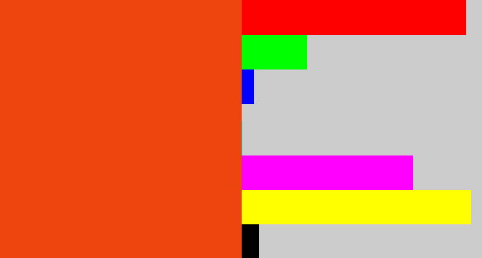 Hex color #ee440d - orangered