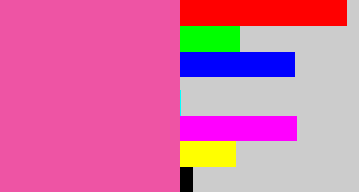 Hex color #ee54a4 - medium pink