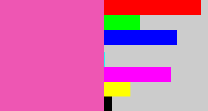 Hex color #ee56b3 - bubble gum pink