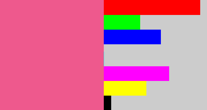 Hex color #ee598d - medium pink