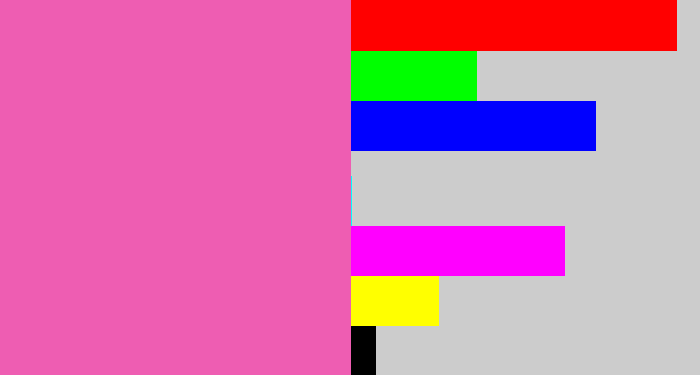Hex color #ee5db2 - bubble gum pink