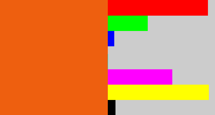 Hex color #ee5f0f - bright orange