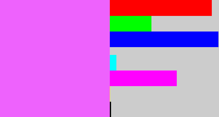 Hex color #ee62fd - violet pink