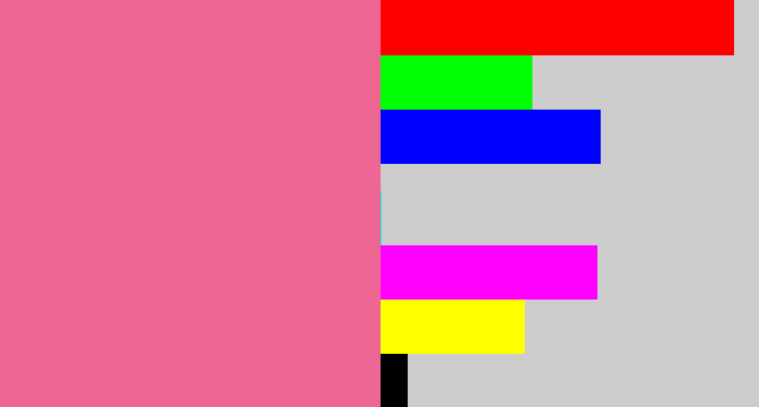 Hex color #ee6693 - medium pink