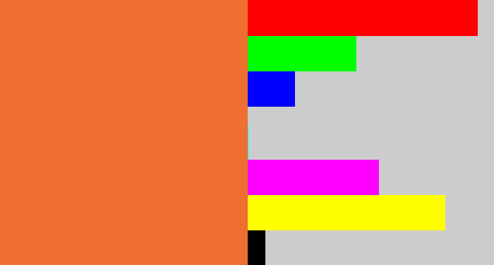 Hex color #ee6f30 - dusty orange