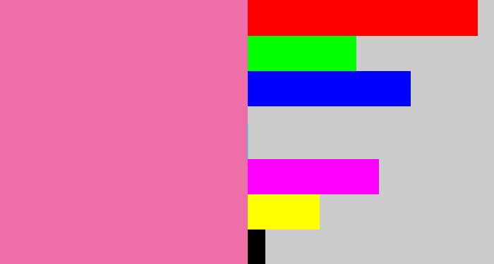 Hex color #ee6fa8 - bubble gum pink