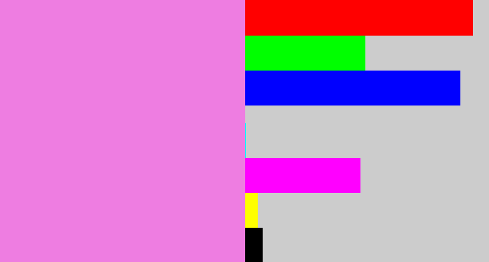 Hex color #ee7de1 - purply pink