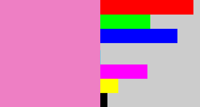 Hex color #ee7fc4 - pink