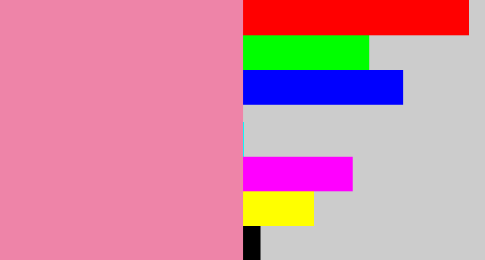 Hex color #ee84a8 - pig pink
