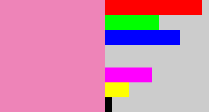 Hex color #ee84b8 - pink