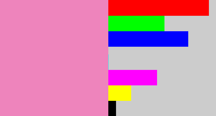 Hex color #ee84bc - pink