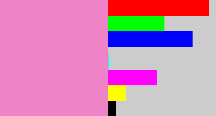 Hex color #ee84c7 - bubblegum pink