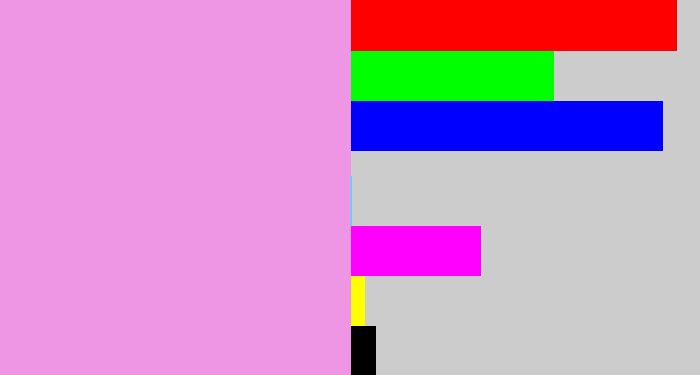 Hex color #ee95e4 - lavender pink