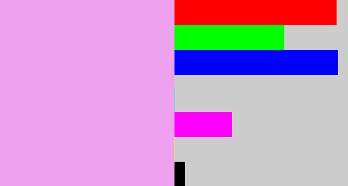Hex color #eea1ef - light violet