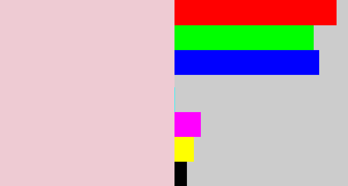 Hex color #eecbd3 - pale pink