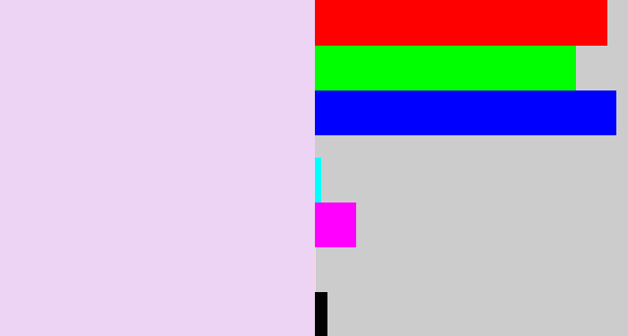 Hex color #eed4f4 - pale lavender