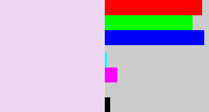 Hex color #eed7f3 - pale lavender