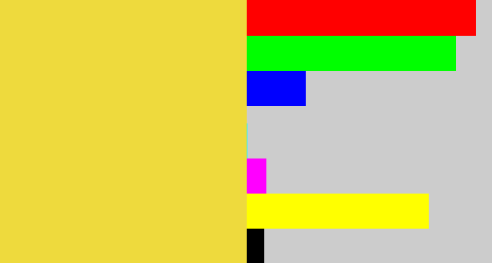 Hex color #eeda3d - off yellow