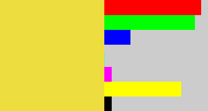 Hex color #eedd3f - off yellow