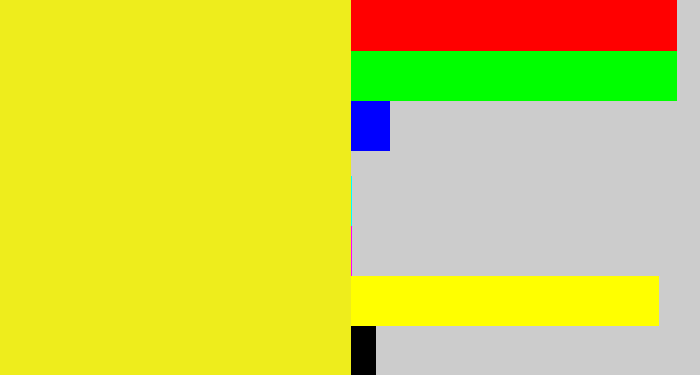 Hex color #eeed1c - sunny yellow