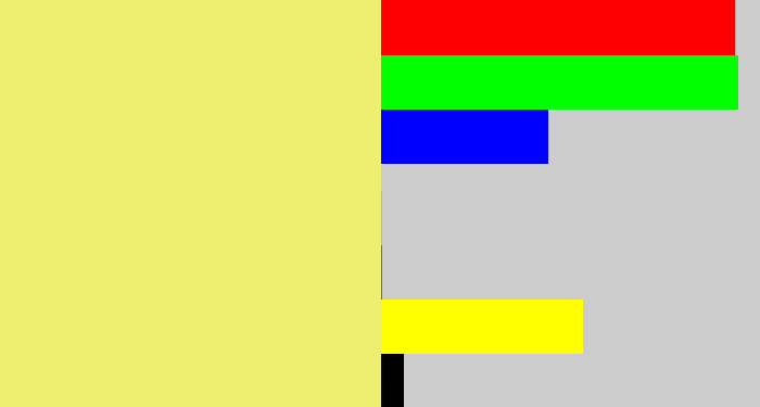 Hex color #eeef71 - sandy yellow