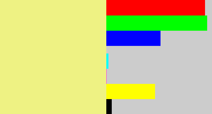 Hex color #eef283 - yellowish tan