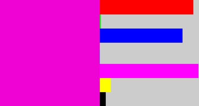 Hex color #ef02d4 - fuchsia