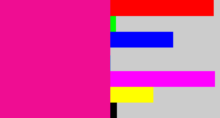 Hex color #ef0d92 - electric pink