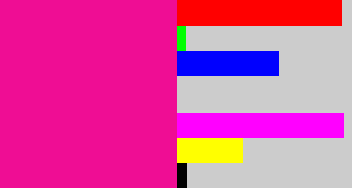 Hex color #ef0d94 - electric pink