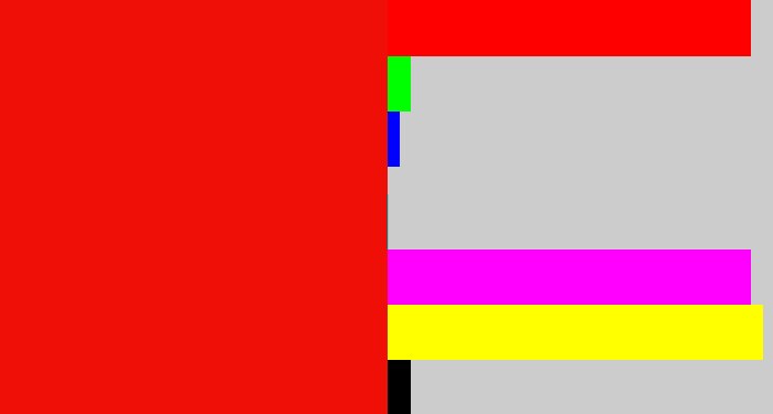 Hex color #ef0f07 - red