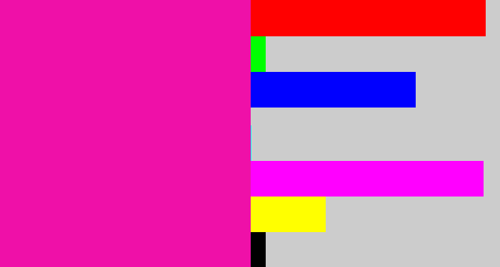 Hex color #ef10a8 - shocking pink