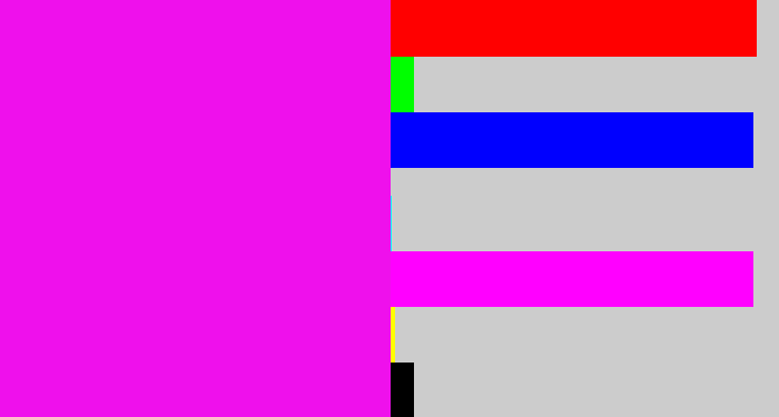 Hex color #ef10ec - pink/purple