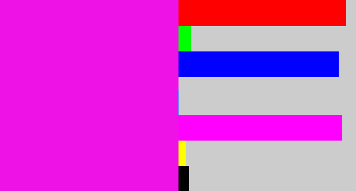 Hex color #ef12e6 - pink/purple