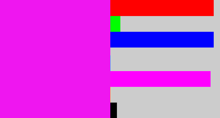 Hex color #ef16f0 - pink/purple