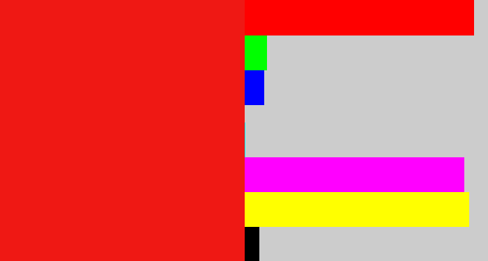 Hex color #ef1814 - vermillion