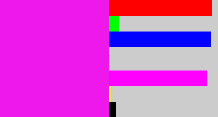 Hex color #ef18ec - pink/purple