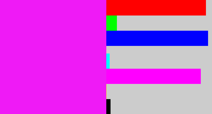 Hex color #ef1af6 - pink/purple