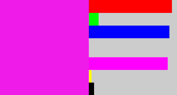 Hex color #ef1be9 - pink/purple