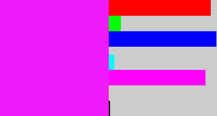 Hex color #ef1bfc - pink/purple