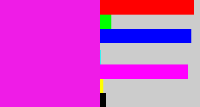 Hex color #ef1ce7 - pink/purple